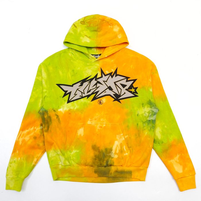1:1 quality version HS Yellow Green Tie-Dye Hoodie with NFC tag