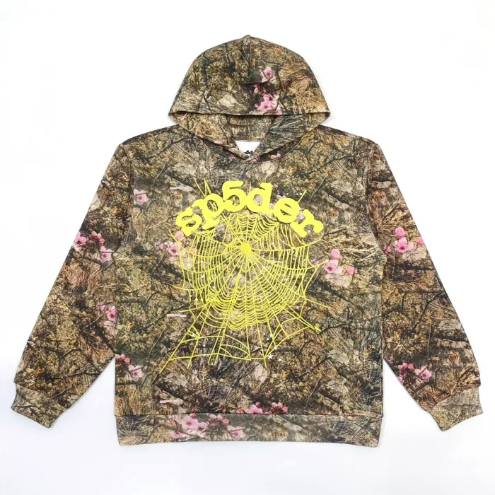[buy more save more]1:1 quality version Tree Branch Flower Spider Web Print Hoodie & Pants Set