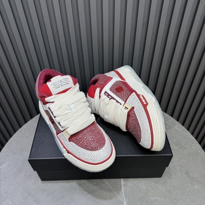 1:1 quality version Colorblocking full rhinestone low top thick bottom sneakers 15 colors