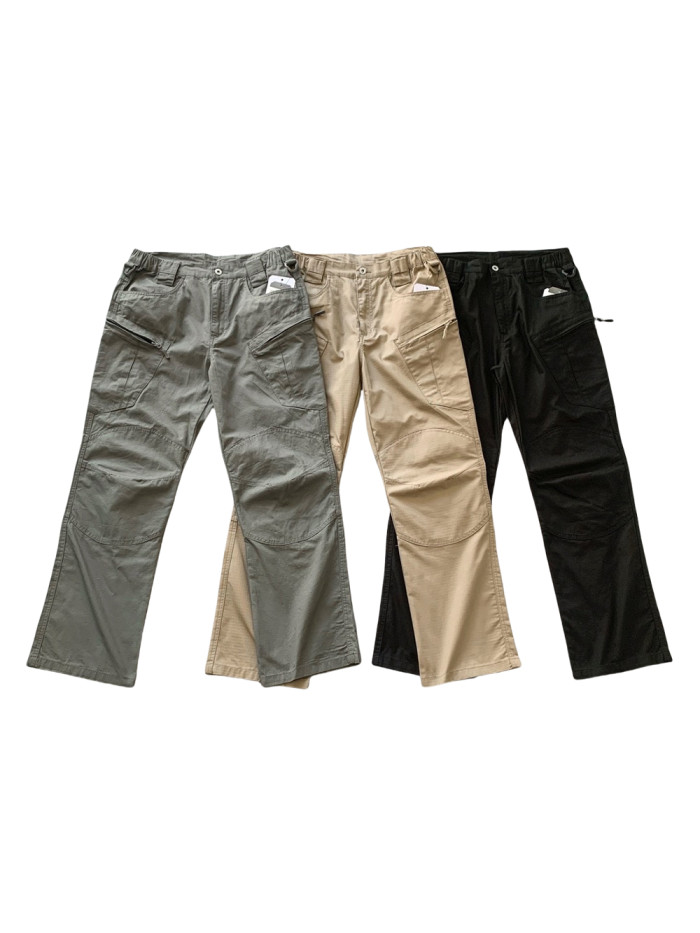 Three-dimensional cut multi-pocket outdoor straight leg cargo pants 3 colors