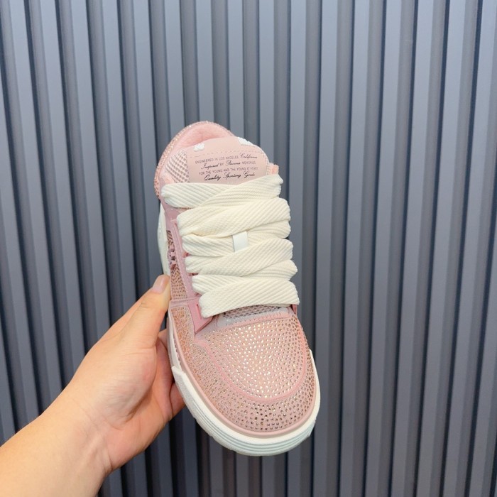 1:1 quality version Colorblocking full rhinestone low top thick bottom sneakers 15 colors
