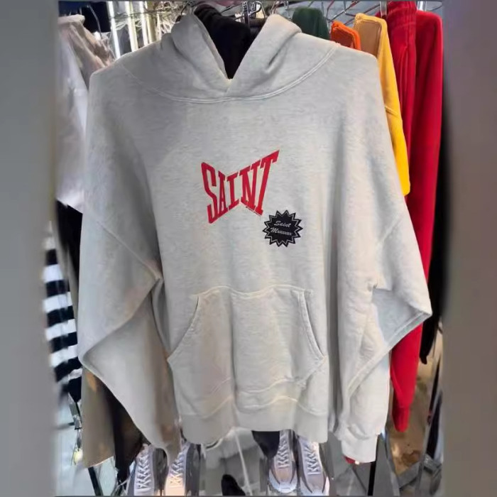 Irregular Letter Printed Loose Hoodie & Pants Set 2 colors
