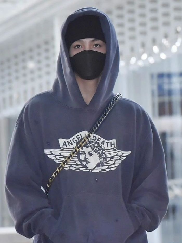 [buy more save more]Angel Character Letter Print Washed and Aged Loose Hoodie & Pants Set 2 colors
