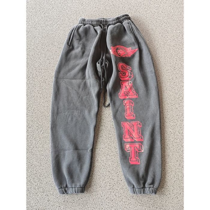 [buy more save more]Angel Character Letter Print Washed and Aged Loose Hoodie & Pants Set 2 colors