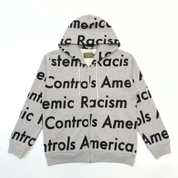 1:1 quality version All Over Racial Lettering Printed Zipper Hoodie 4 colors