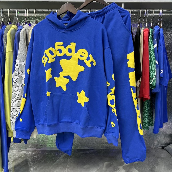 Gold Pentagram Foam Letter Print Hoodie & Pants Set 2 colors