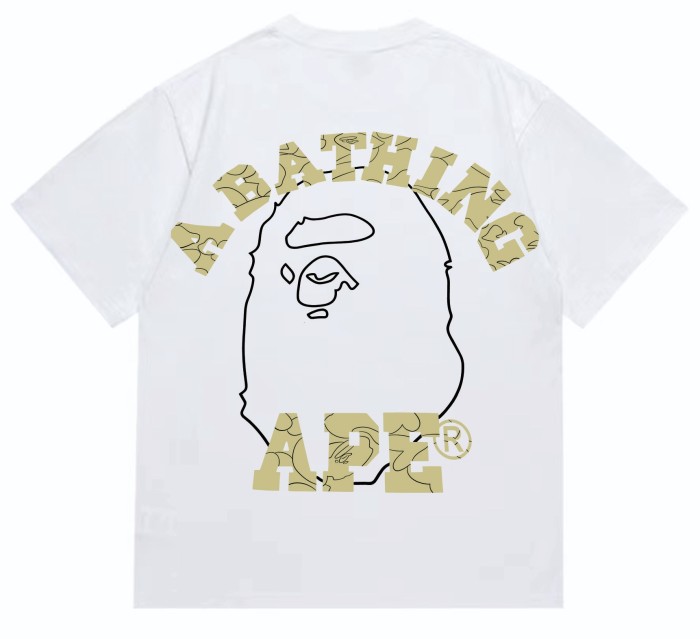 Back line letters big ape head printed tee 2 colors