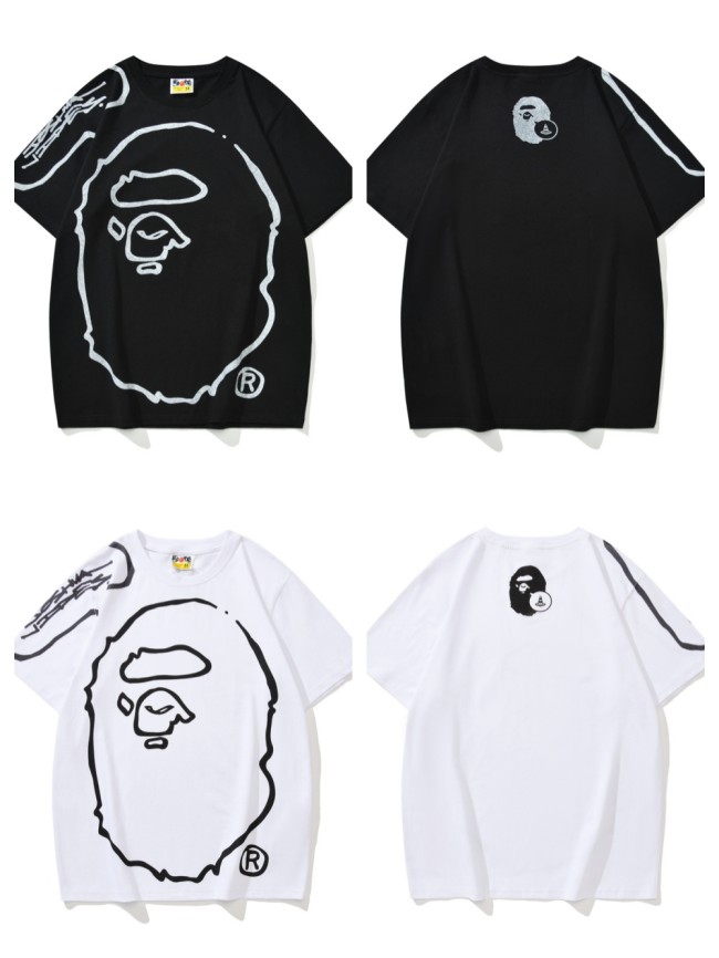 Co-branded Hand Painted Great Ape Head Graffiti tee 2 colors
