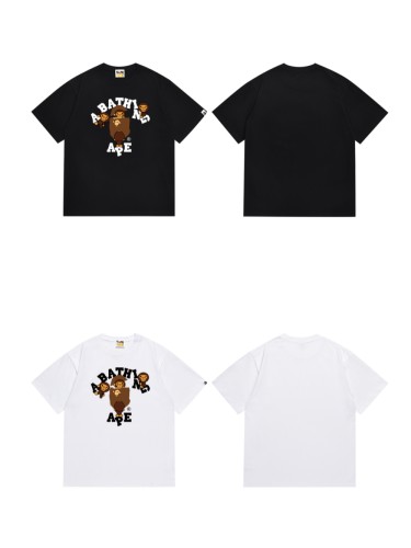 Four Little Monkeys Ape Head Letter Print tee 2 colors