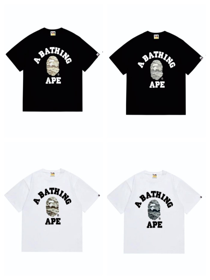 [50% Off]A Bathing Ape Bape Arc Letter Desert Camouflage Ape Head Print tee 4 colors 27648166