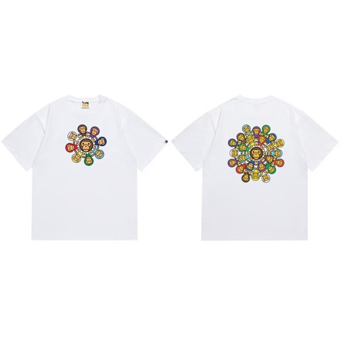 Digital Badge Cartoon Pattern Printed Ape Head Tee 16 colors