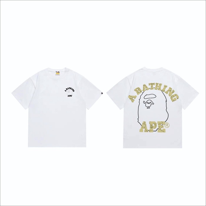 Back line letters big ape head printed tee 2 colors