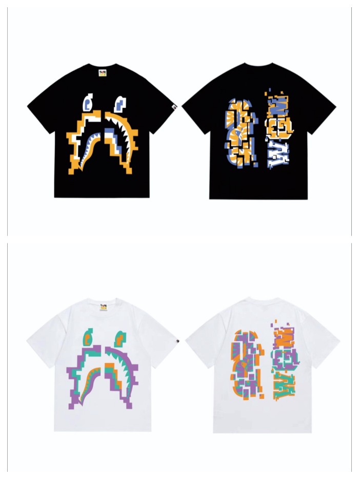 [50% Off]A Bathing Ape Bape Digital Shark Print tee 2 colors 27648172