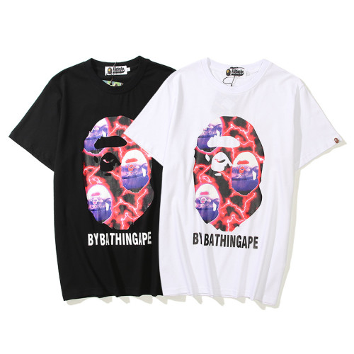 Red Lightning Ape Head Print tee 2 colors