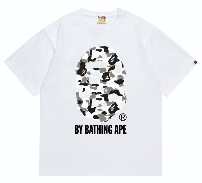 Classic Black White Grey Camouflage Big Ape Head Print  tee 2 colors