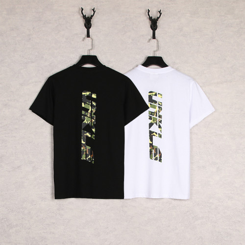 Camouflage Yellow Green Black Ape Head Letter Print tee 2 colors