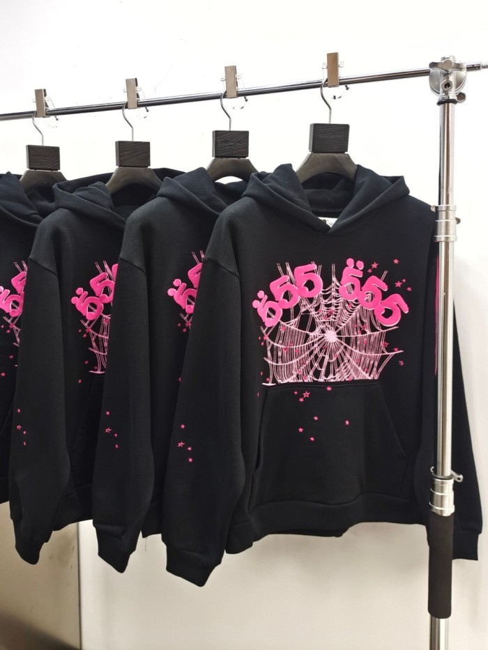 1:1 quality version SP 555 printed Black Hoodie & Pants set