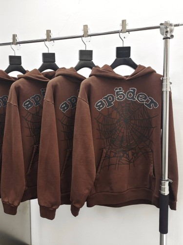 1:1 quality version Black Spiderweb Rhinestone Letter Hoodie