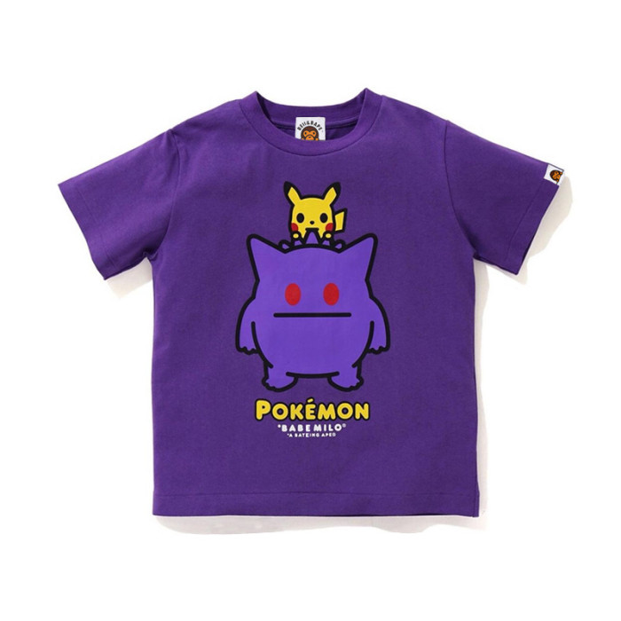 Co-branded Pikachu Ghost printed tee for kids 2 colors