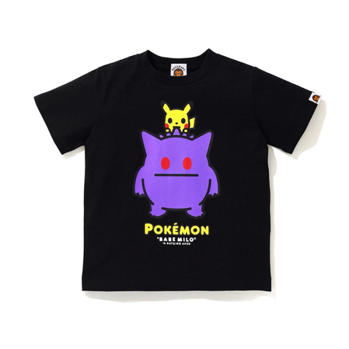 Co-branded Pikachu Ghost printed tee for kids 2 colors