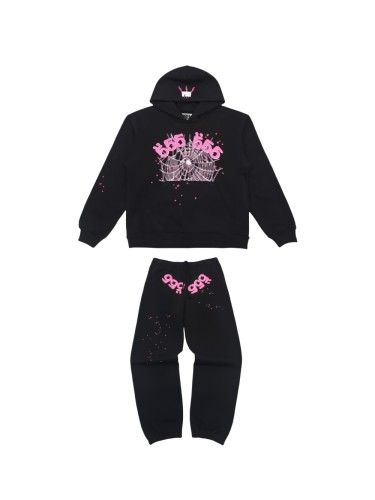 1:1 quality version SP 555 printed Black Hoodie & Pants set