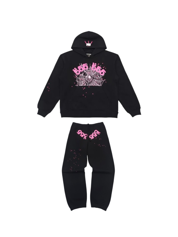 1:1 quality version SP 555 printed Black Hoodie & Pants set