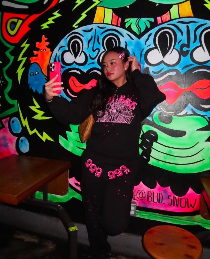 1:1 quality version SP 555 printed Black Hoodie & Pants set