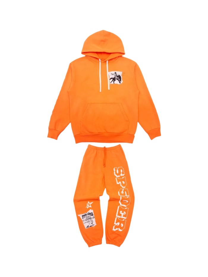 [Buy One Get One Free] 1:1 quality version  Chest White Applique Pattern Printed Hoodie & Pants set