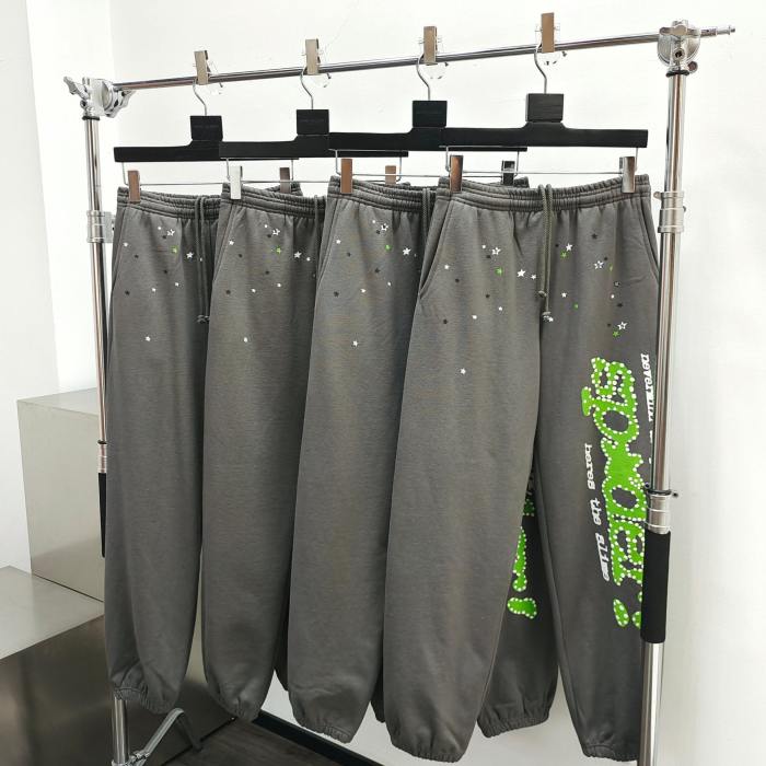 1:1 quality version White Dot Green Alphabet Spiderweb V2 Hoodie & Pants Set