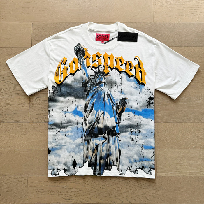 1:1 quality version Statue of Liberty Printed Washed Version Tee 4 colors