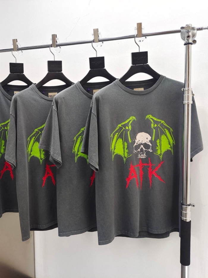 [buy more save more][Big & Tall for weights up to 260 lbs]1:1 quality version ATK Skull Bat Print Tee