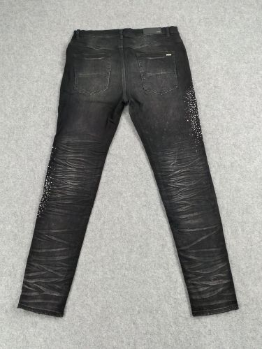 [buy more save more] 1:1 quality version Black jeans with stars and rhinestones