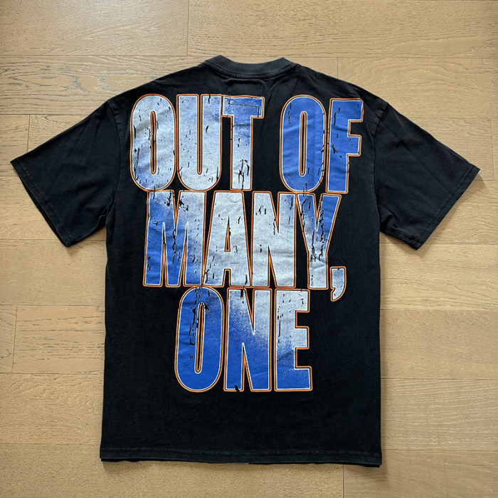 1:1 quality version Skeleton Speech Live Printed Washed Version Tee 2 colors