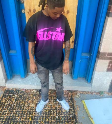 1:1 quality version HS Rose Classic Letter Print Tee with NFC tag
