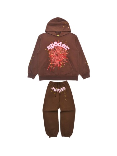 1:1 quality version Red Spider Web Gold Star Foam Letter Hoodie & Pants set
