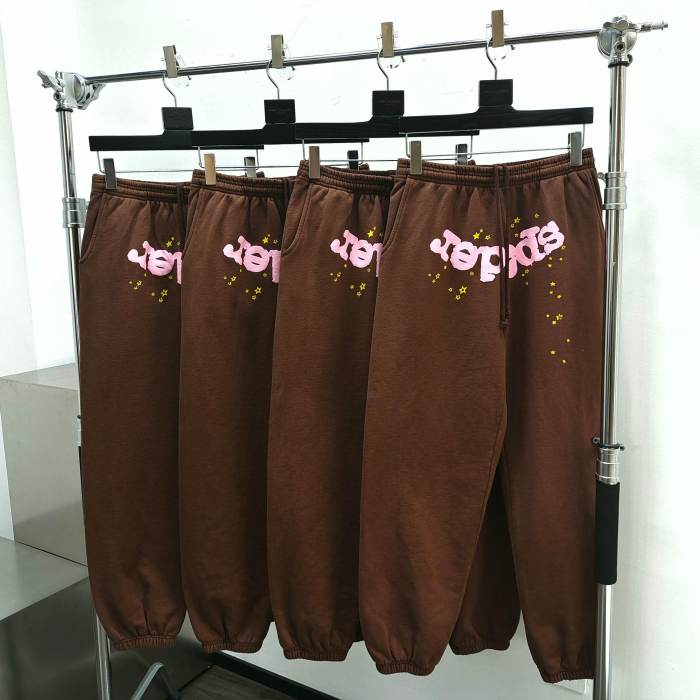 [50% Off]Sp5der 1:1 quality version Red Spider Web Gold Star Foam Letter Hoodie & Pants set 26836168