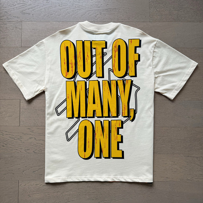 1:1 quality version Robot Letter Print Washed Version Tee 3 colors