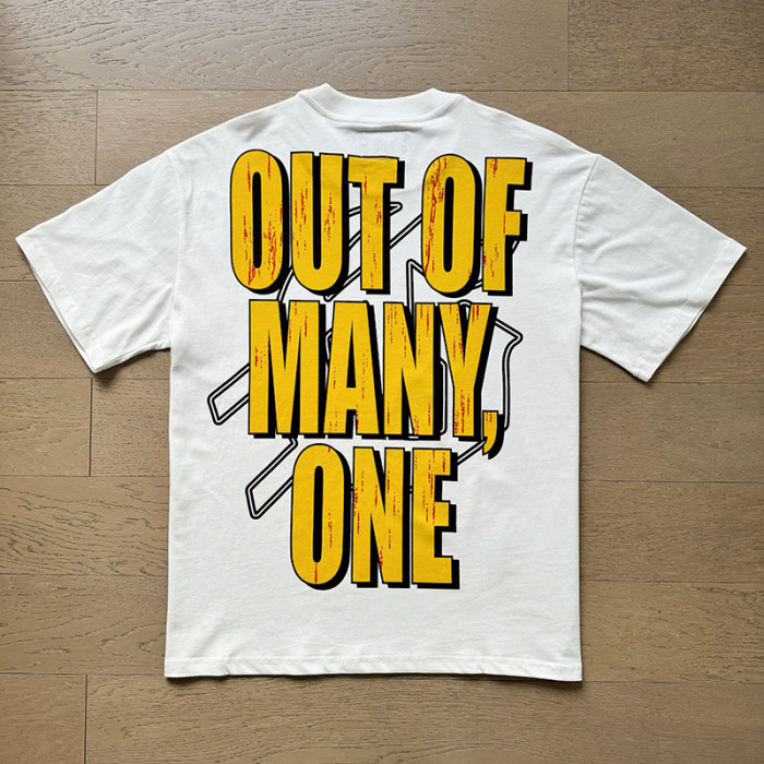 1:1 quality version Robot Letter Print Washed Version Tee 3 colors