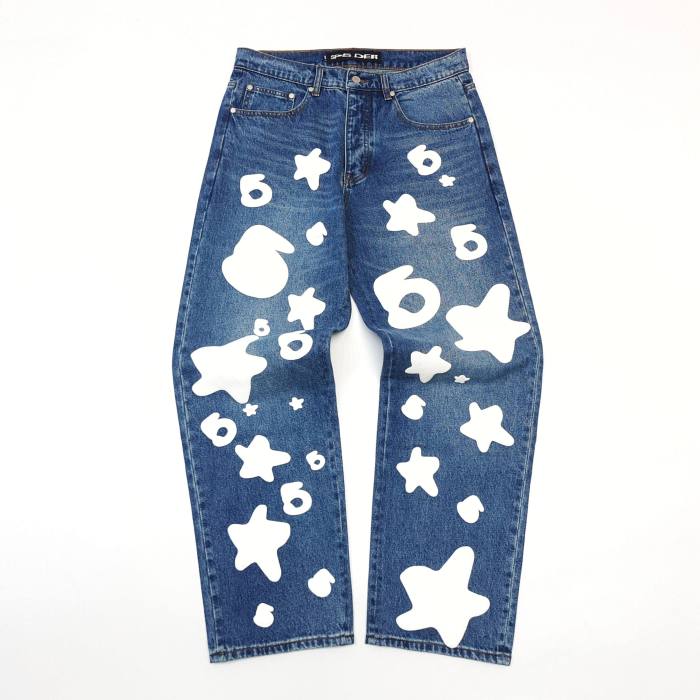 [buy more save more][Big & Tall for weights up to 220 lbs]1:1 quality version White Star Print Jeans 2 colors