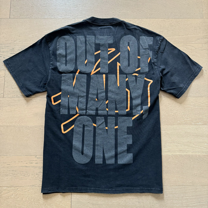 1:1 quality version Burning Car Character Print Washed Version Tee 2 colors