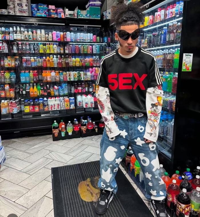 [buy more save more][Big & Tall for weights up to 220 lbs]1:1 quality version White Star Print Jeans 2 colors