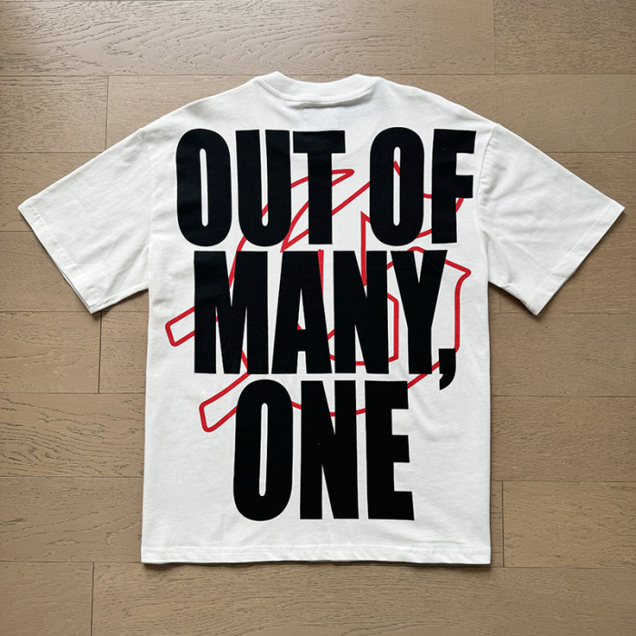 1:1 quality version Burning Car Character Print Washed Version Tee 2 colors