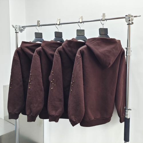 1:1 quality version Copper studded star letter print Hoodie