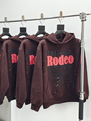 1:1 quality version Copper studded star letter print Hoodie