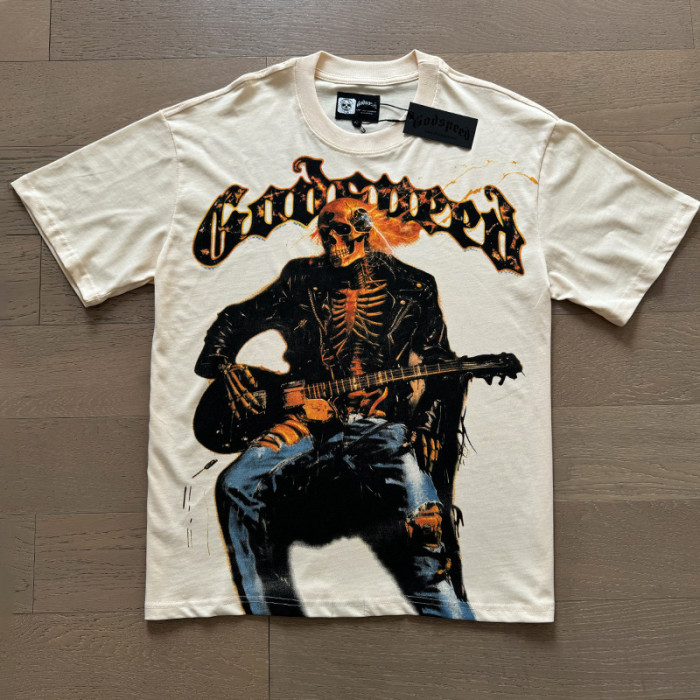 1:1 quality version Band of Skulls Printed Washed Version Tee