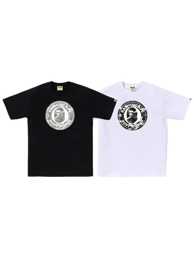 Camouflage round badge print Tee 2 colors