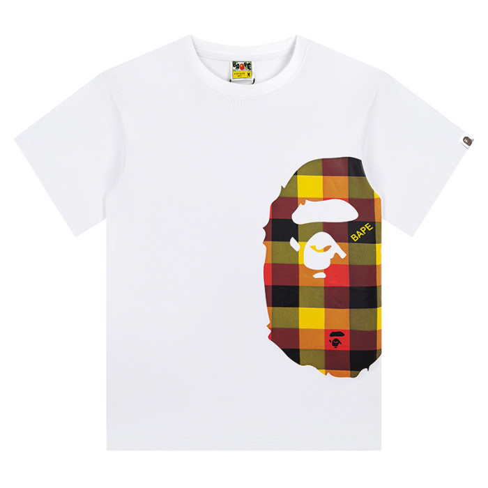 Side Check Big Ape Head Print Tee 4 colors