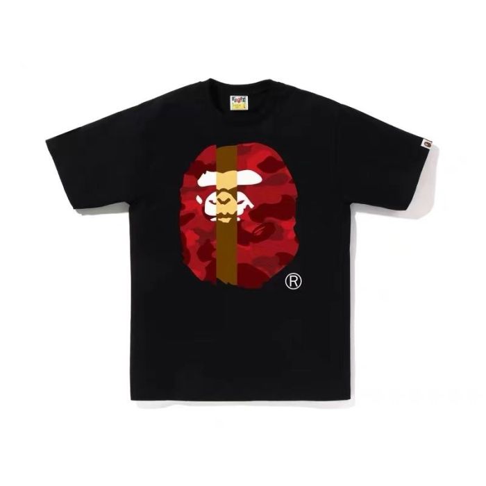 Patchwork Camouflage Ape Head Print Tee 8 colors