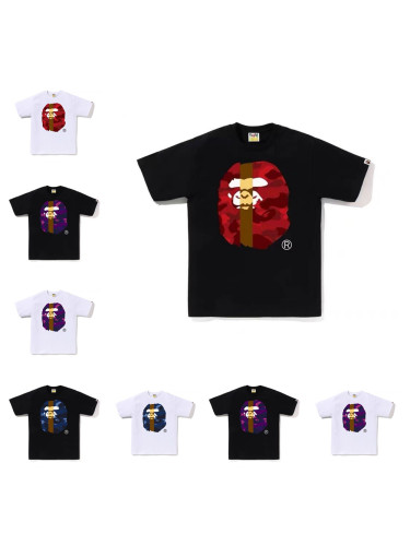 Patchwork Camouflage Ape Head Print Tee 8 colors