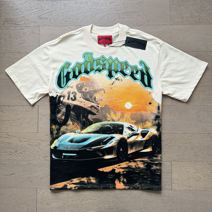 1:1 quality version Limousine Sunset Printed Washed Version Tee